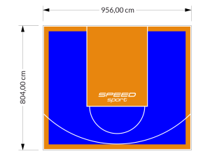 77M2/804X956CM NIEBIESKO-POMARAŃCZOWE BOISKO DO KOSZYKÓWKI SPEEDSPORT HEXA POWER PRO