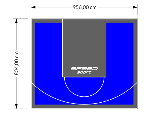 77M2/804X956CM NIEBIESKO-GRAFITOWE BOISKO DO KOSZYKÓWKI SPEEDSPORT HEXA POWER PRO