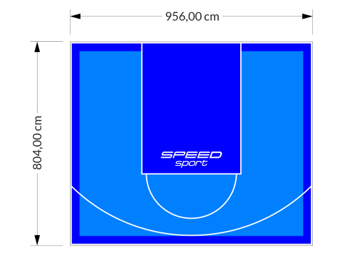77M2/804X956CM BŁĘKITNO-NIEBIESKIE BOISKO DO KOSZYKÓWKI SPEEDSPORT HEXA POWER PRO