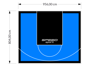 77M2/804X956CM BŁĘKITNO-CZARNE BOISKO DO KOSZYKÓWKI SPEEDSPORT HEXA POWER PRO