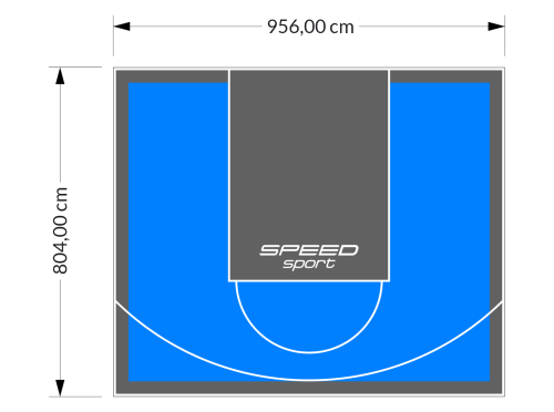 77M2/804X956CM BŁĘKITNO-GRAFITOWE BOISKO DO KOSZYKÓWKI SPEEDSPORT HEXA POWER PRO
