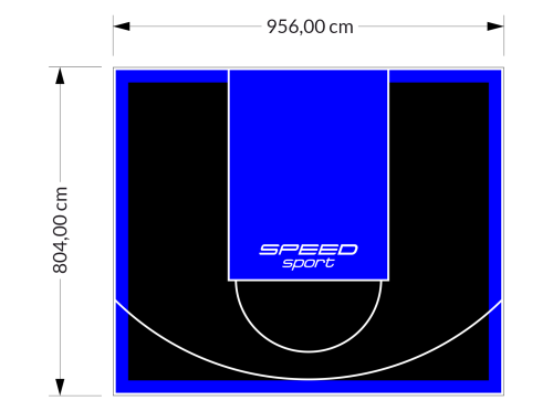 77M2/804X956CM CZARNO-NIEBIESKIE BOISKO DO KOSZYKÓWKI SPEEDSPORT HEXA POWER PRO