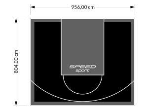 77M2/804X956CM CZARNO-GRAFITOWE BOISKO DO KOSZYKÓWKI SPEEDSPORT HEXA POWER PRO