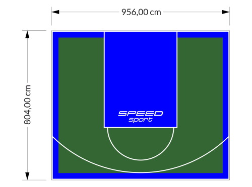 77M2/804X956CM ZIELONO-NIEBIESKIE BOISKO DO KOSZYKÓWKI SPEEDSPORT HEXA POWER PRO