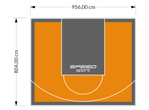 77M2/804X956CM POMARAŃCZOWO-GRAFITOWE BOISKO DO KOSZYKÓWKI SPEEDSPORT HEXA POWER PRO