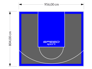 77M2/804X956CM GRAFITOWO-NIEBIESKIE BOISKO DO KOSZYKÓWKI SPEEDSPORT HEXA POWER PRO
