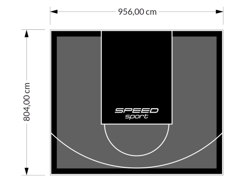 77M2/804X956CM GRAFITOWO-CZARNE BOISKO DO KOSZYKÓWKI SPEEDSPORT HEXA POWER PRO