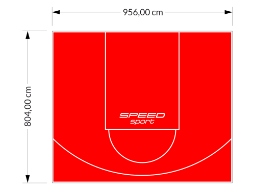 77M2/804X956CM CZERWONE BOISKO DO KOSZYKÓWKI SPEEDSPORT HEXA POWER PRO