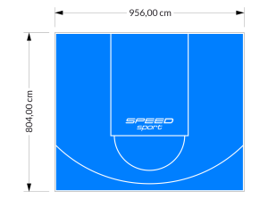 77M2/804X956CM BŁĘKITNE BOISKO DO KOSZYKÓWKI SPEEDSPORT HEXA POWER PRO