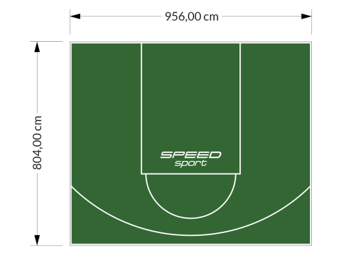 77M2/804X956CM ZIELONE BOISKO DO KOSZYKÓWKI SPEEDSPORT HEXA POWER PRO