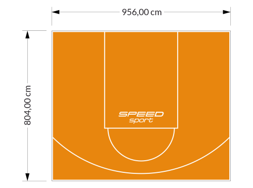 77M2/804X956CM POMARAŃCZOWE BOISKO DO KOSZYKÓWKI SPEEDSPORT HEXA POWER PRO