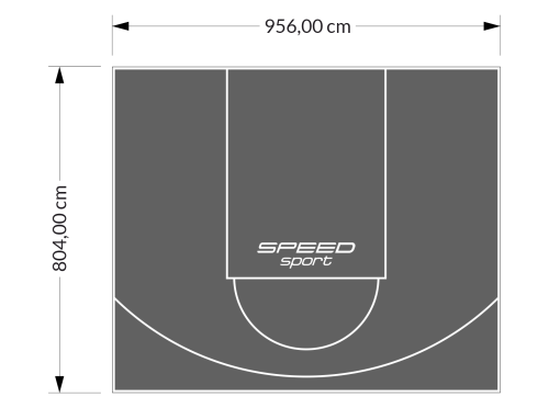 77M2/804X956CM GRAFITOWE BOISKO DO KOSZYKÓWKI SPEEDSPORT HEXA POWER PRO