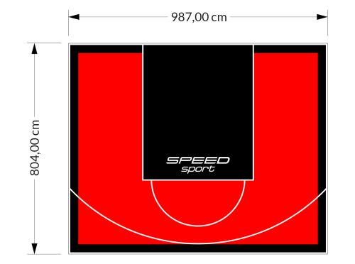 79M2/804X987CM CZERWONO-CZARNE BOISKO DO KOSZYKÓWKI SPEEDSPORT HEXA POWER PRO