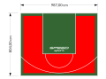 79M2/804X987CM CZERWONO-ZIELONE BOISKO DO KOSZYKÓWKI SPEEDSPORT HEXA POWER PRO