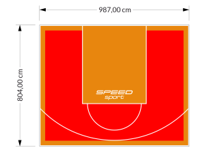 79M2/804X987CM CZERWONO-POMARAŃCZOWE BOISKO DO KOSZYKÓWKI SPEEDSPORT HEXA POWER PRO