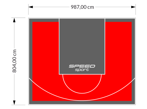 79M2/804X987CM CZERWONO-GRAFITOWE BOISKO DO KOSZYKÓWKI SPEEDSPORT HEXA POWER PRO