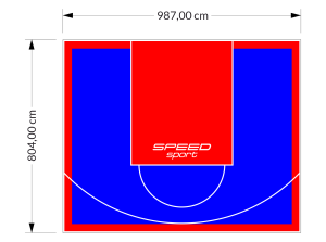 79M2/804X987CM NIEBIESKO-CZERWONE BOISKO DO KOSZYKÓWKI SPEEDSPORT HEXA POWER PRO