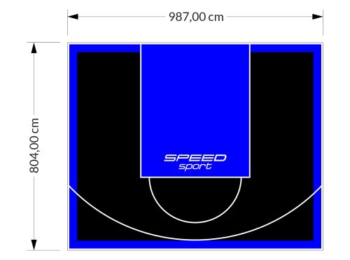 79M2/804X987CM CZARNO-NIEBIESKIE BOISKO DO KOSZYKÓWKI SPEEDSPORT HEXA POWER PRO