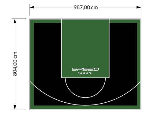 79M2/804X987CM CZARNO-ZIELONE BOISKO DO KOSZYKÓWKI SPEEDSPORT HEXA POWER PRO