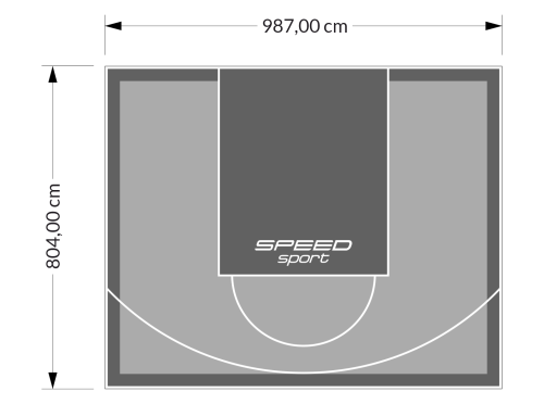 79M2/804X987CM SZARO-GRAFITOWE BOISKO DO KOSZYKÓWKI SPEEDSPORT HEXA POWER PRO
