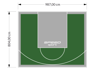 79M2/804X987CM ZIELONO-SZARE BOISKO DO KOSZYKÓWKI SPEEDSPORT HEXA POWER PRO