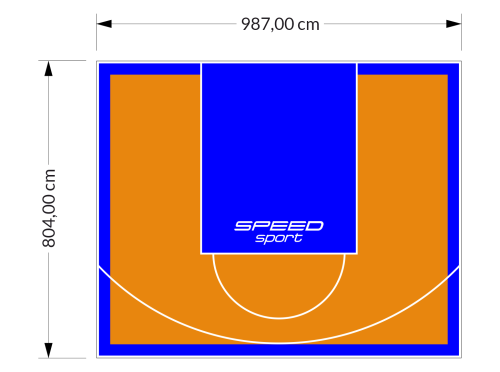 79M2/804X987CM POMARAŃCZOWO-NIEBIESKIE BOISKO DO KOSZYKÓWKI SPEEDSPORT HEXA POWER PRO