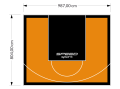 79M2/804X987CM POMARAŃCZOWO-CZARNE BOISKO DO KOSZYKÓWKI SPEEDSPORT HEXA POWER PRO