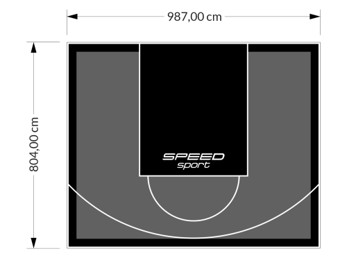 79M2/804X987CM GRAFITOWO-CZARNE BOISKO DO KOSZYKÓWKI SPEEDSPORT HEXA POWER PRO