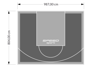 79M2/804X987CM GRAFITOWO-SZARE BOISKO DO KOSZYKÓWKI SPEEDSPORT HEXA POWER PRO