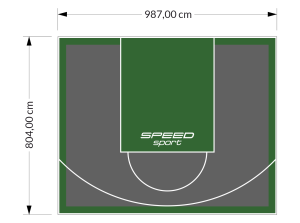 79M2/804X987CM GRAFITOWO-ZIELONE BOISKO DO KOSZYKÓWKI SPEEDSPORT HEXA POWER PRO