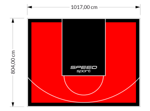 82M2/804X1017CM CZERWONO-CZARNE BOISKO DO KOSZYKÓWKI SPEEDSPORT HEXA POWER PRO