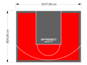 82M2/804X1017CM CZERWONO-GRAFITOWE BOISKO DO KOSZYKÓWKI SPEEDSPORT HEXA POWER PRO