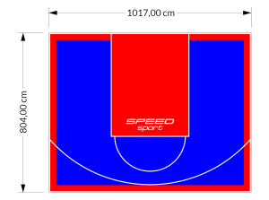82M2/804X1017CM NIEBIESKO-CZERWONE BOISKO DO KOSZYKÓWKI SPEEDSPORT HEXA POWER PRO