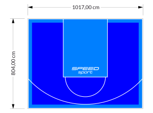 82M2/804X1017CM NIEBIESKO-BŁĘKITNE BOISKO DO KOSZYKÓWKI SPEEDSPORT HEXA POWER PRO