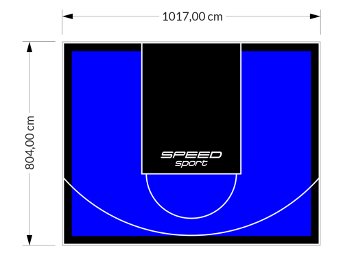 82M2/804X1017CM NIEBIESKO-CZARNE BOISKO DO KOSZYKÓWKI SPEEDSPORT HEXA POWER PRO
