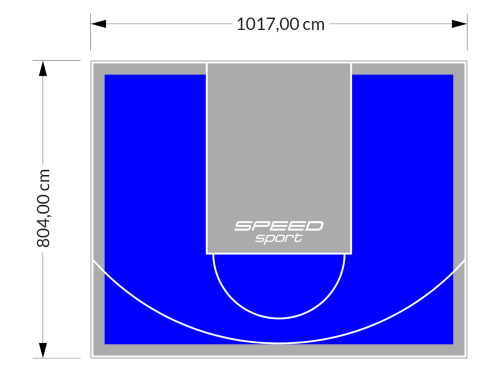 82M2/804X1017CM NIEBIESKO-SZARE BOISKO DO KOSZYKÓWKI SPEEDSPORT HEXA POWER PRO