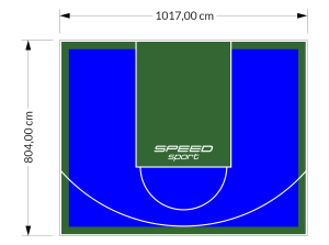 82M2/804X1017CM NIEBIESKO-ZIELONE BOISKO DO KOSZYKÓWKI SPEEDSPORT HEXA POWER PRO