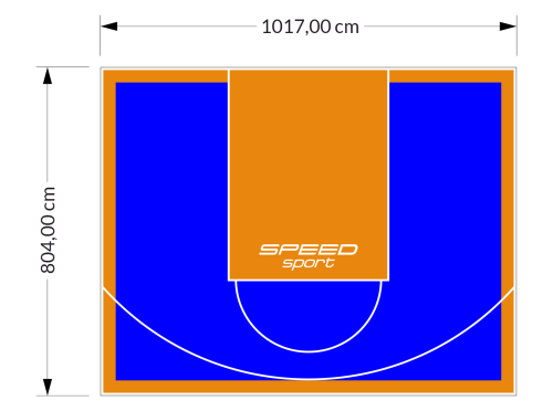 82M2/804X1017CM NIEBIESKO-POMARAŃCZOWE BOISKO DO KOSZYKÓWKI SPEEDSPORT HEXA POWER PRO