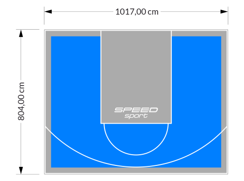 82M2/804X1017CM BŁĘKITNO-SZARE BOISKO DO KOSZYKÓWKI SPEEDSPORT HEXA POWER PRO