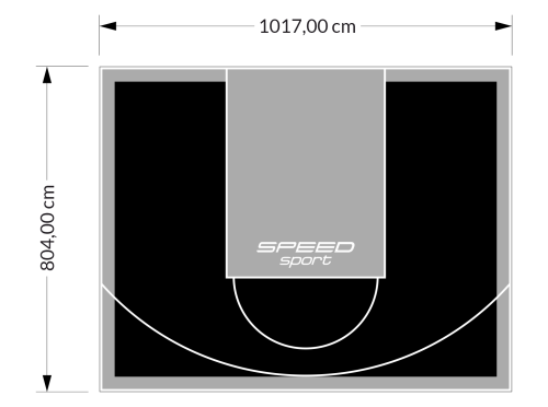 82M2/804X1017CM CZARNO-SZARE BOISKO DO KOSZYKÓWKI SPEEDSPORT HEXA POWER PRO