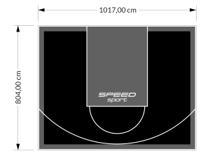 82M2/804X1017CM CZARNO-GRAFITOWE BOISKO DO KOSZYKÓWKI SPEEDSPORT HEXA POWER PRO