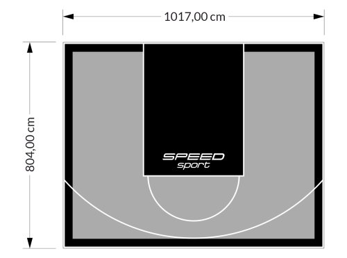 82M2/804X1017CM SZARO-CZARNE BOISKO DO KOSZYKÓWKI SPEEDSPORT HEXA POWER PRO