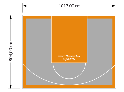 82M2/804X1017CM SZARO-POMARAŃCZOWE BOISKO DO KOSZYKÓWKI SPEEDSPORT HEXA POWER PRO