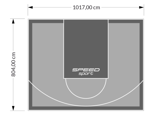 82M2/804X1017CM SZARO-GRAFITOWE BOISKO DO KOSZYKÓWKI SPEEDSPORT HEXA POWER PRO