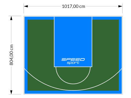 82M2/804X1017CM ZIELONO-BŁĘKITNE BOISKO DO KOSZYKÓWKI SPEEDSPORT HEXA POWER PRO