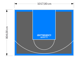 82M2/804X1017CM GRAFITOWO-BŁĘKITNE BOISKO DO KOSZYKÓWKI SPEEDSPORT HEXA POWER PRO
