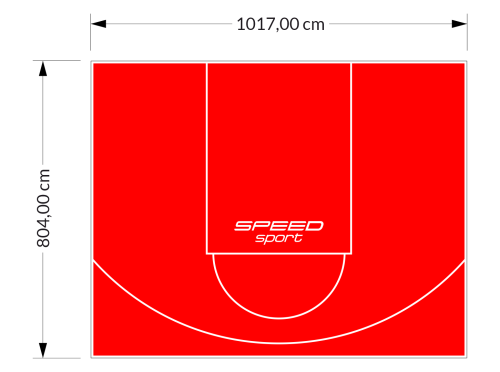 82M2/804X1017CM CZERWONE BOISKO DO KOSZYKÓWKI SPEEDSPORT HEXA POWER PRO