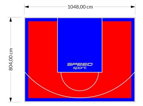 84M2/804X1048CM CZERWONO-NIEBIESKIE BOISKO DO KOSZYKÓWKI SPEEDSPORT HEXA POWER PRO