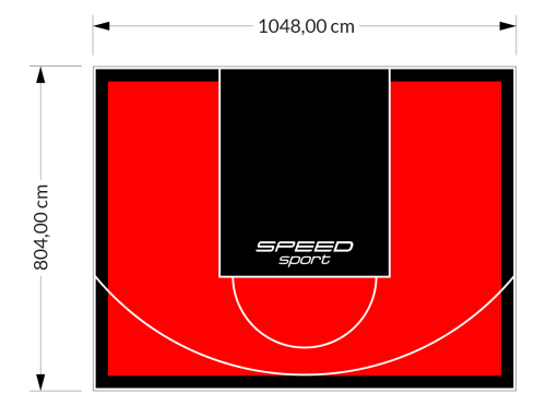 84M2/804X1048CM CZERWONO-CZARNE BOISKO DO KOSZYKÓWKI SPEEDSPORT HEXA POWER PRO