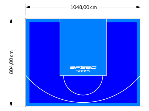 84M2/804X1048CM NIEBIESKO-BŁĘKITNE BOISKO DO KOSZYKÓWKI SPEEDSPORT HEXA POWER PRO
